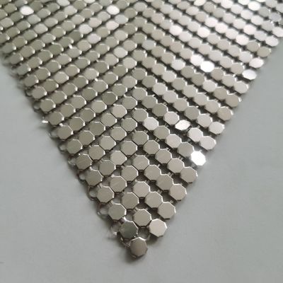 Cortina de prata de malha metálica de tecido Cortinas de malha metálica para design de interiores