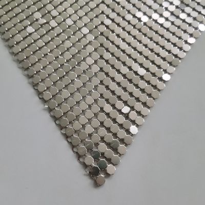 Cortina de prata de malha metálica de tecido Cortinas de malha metálica para design de interiores