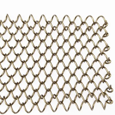 Cortinas de rolos de metal 80% Área de abertura 1,0 mm Diâmetro de fio Cortinas de divisória internas