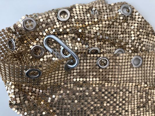 Tela de malha metálica de cadeia de papelão de prata sequins SGS Tecido de tecido simples