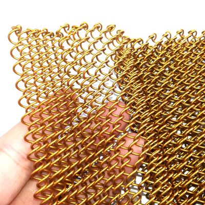 9mm Wire Pitch Metal Coil Drapery para requisitos de largura personalizados