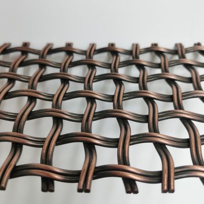 Arquitetônica Antiga Brass Woven Wire Mesh In Reverse Dutch Weave 52% Área aberta Para teto