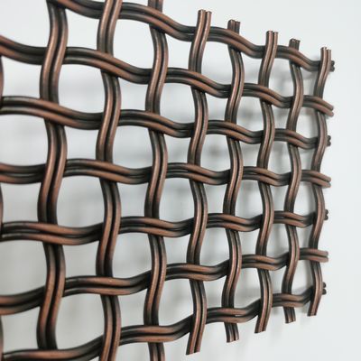 Arquitetônica Antiga Brass Woven Wire Mesh In Reverse Dutch Weave 52% Área aberta Para teto