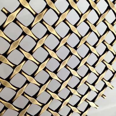 Tecido de malha de aço inoxidável arquitetônico Anti cor de latão para fachadas personalizadas