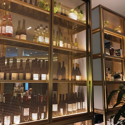 12mm Warp Pitch Grilles de arame decorativo Diâmetro de tecelagem 3,15mm Chapa de malha metálica