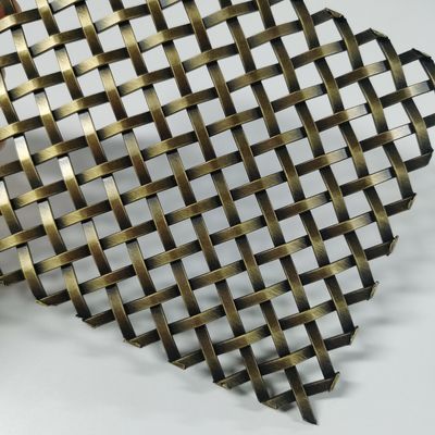 Malha de arame tecida decorativa com certificação ISO9001 Design fácil de limpar Passo plano de 10mm