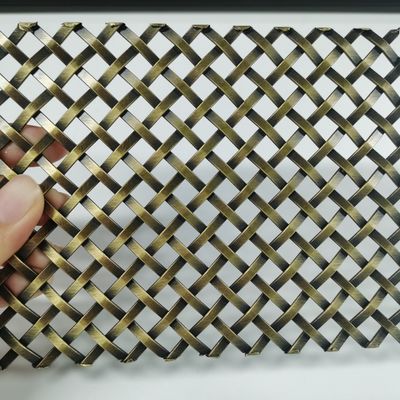 Malha de arame tecida decorativa com certificação ISO9001 Design fácil de limpar Passo plano de 10mm