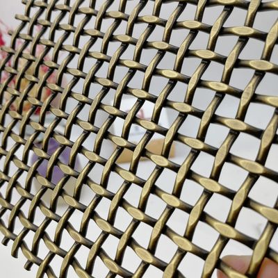 Malha de arame tecida decorativa com certificação ISO9001 Design fácil de limpar Passo plano de 10mm