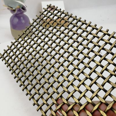 Malha de arame tecida decorativa com certificação ISO9001 Design fácil de limpar Passo plano de 10mm