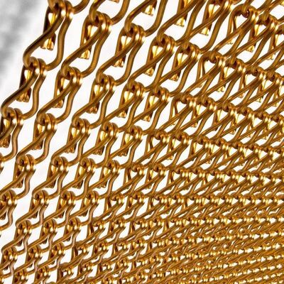 12x24mm Tamanho de cadeia Cortina de alumínio com 60% de área aberta e 1,2mm de diâmetro de fio para proteção contra insetos