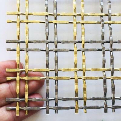 Painel de malha arquitetônica de aço inoxidável grau 316 com tamanho de abertura de 5 mm a 50 mm para filtração e reforço de alta resistência