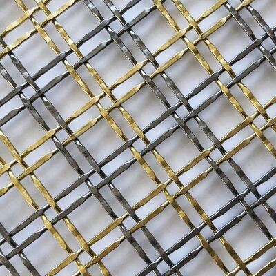 Painel de malha arquitetônica de aço inoxidável grau 316 com tamanho de abertura de 5 mm a 50 mm para filtração e reforço de alta resistência