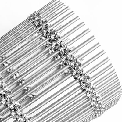 Dense 6mm Rod Grid Decorative Woven Wire Mesh 42% Open Area 7mm Thick