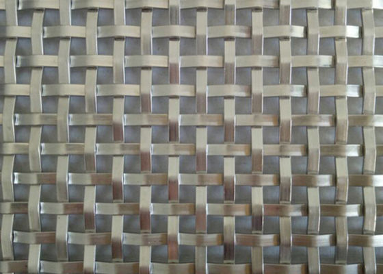 Rede de arame tecida Flatwire de aço inoxidável de Mesh Screen For Architectural Woven do metal da cor natural