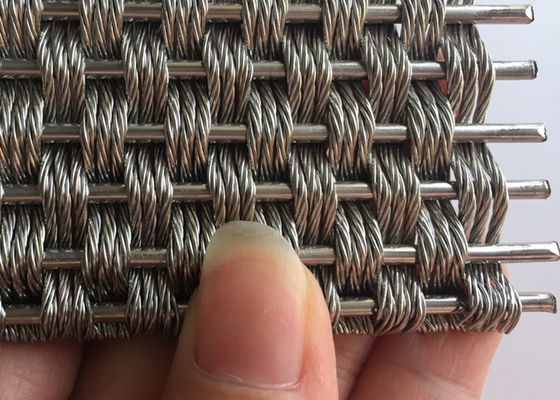 Fio tecido arquitetónico decorativo frisado Mesh Anti Corrosion de 5.5mm
