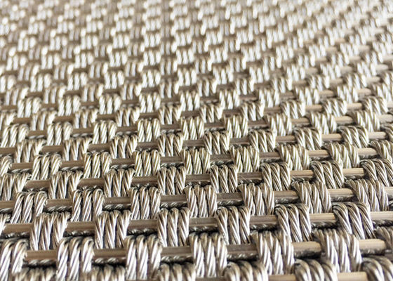 Fio tecido arquitetónico decorativo frisado Mesh Anti Corrosion de 5.5mm