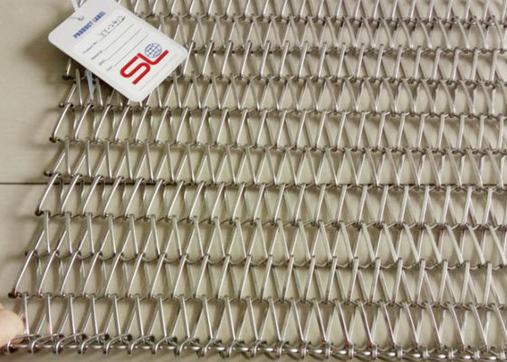 Fio espiral de aço inoxidável Mesh Conveyor Belt Durable de horizontalmente 4m