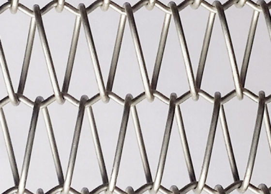 gestão solar de aço inoxidável de Mesh Screen Metal Mesh Belts da espiral 316 de 7.5mm