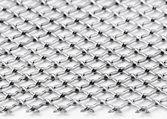 malha do metal de Mesh Square Stainless Steel Woven do fio do friso do fechamento do GV de 3×6m