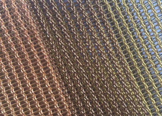 Rede de arame de vidro laminada de bronze PVD Mesh Fabric de cobre tecido metal de 1.5mm 4m