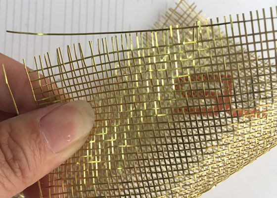 Fio laminado de vidro arquitetónico ultra fino Mesh Brass Woven 0.5mm
