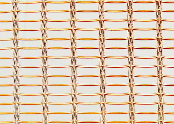 Revestimento laminado vidro de Mesh Eco Woven Copper Wall do fio de SHUOLONG SS304