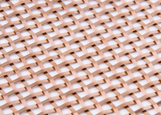 ISO9000 rede de arame tecida decorativa vermelha 1.8mm 3.36kg/M2 grosso