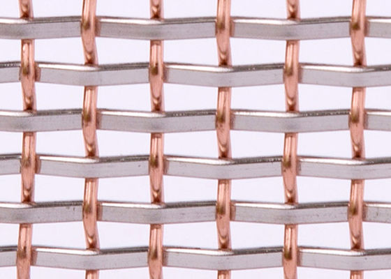 impacto decorativo de cobre 8m vermelho de Mesh Screen Rigid Metal Anti do metal de 4mm