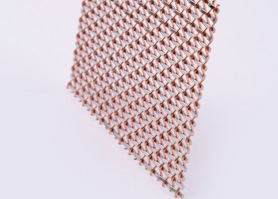 impacto decorativo de cobre 8m vermelho de Mesh Screen Rigid Metal Anti do metal de 4mm
