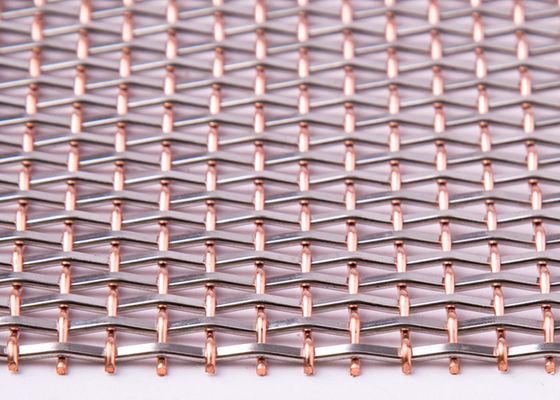impacto decorativo de cobre 8m vermelho de Mesh Screen Rigid Metal Anti do metal de 4mm