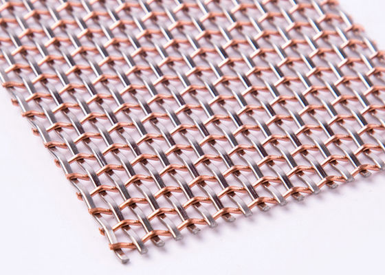 impacto decorativo de cobre 8m vermelho de Mesh Screen Rigid Metal Anti do metal de 4mm