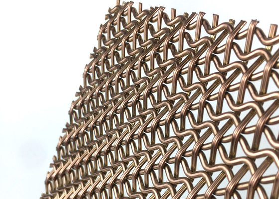 Fio tecido decorativo Mesh Facade Panels SS410 4.5mm do metal arquitetónico de PVD