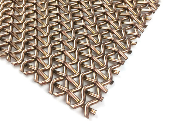 Fio tecido decorativo Mesh Facade Panels SS410 4.5mm do metal arquitetónico de PVD