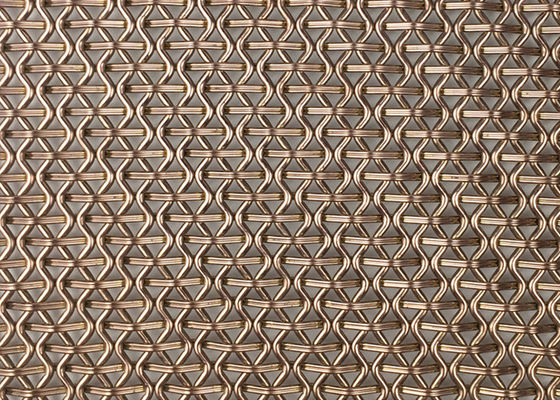 Fio tecido decorativo Mesh Facade Panels SS410 4.5mm do metal arquitetónico de PVD