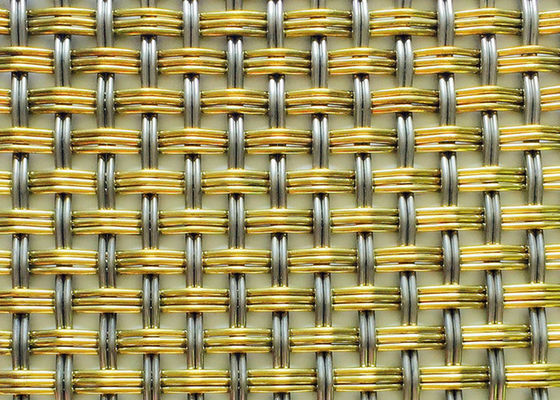 Rede de arame tecida decorativa frisada de bronze interior ISO9001 4m 8m