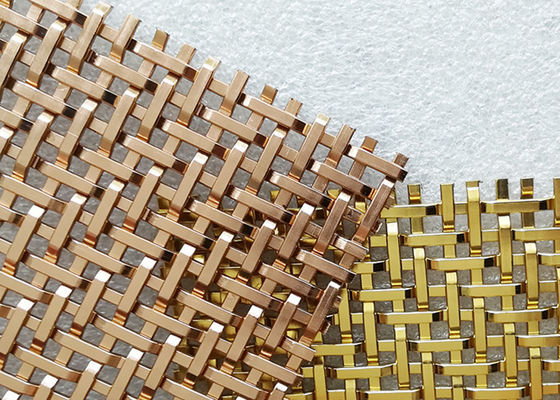 aço decorativo de Mesh Panels Plain Woven Stainless do metal de 3.6mm PVD