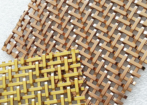 aço decorativo de Mesh Panels Plain Woven Stainless do metal de 3.6mm PVD