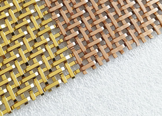 aço decorativo de Mesh Panels Plain Woven Stainless do metal de 3.6mm PVD
