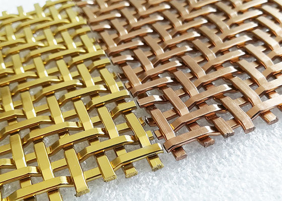 aço decorativo de Mesh Panels Plain Woven Stainless do metal de 3.6mm PVD