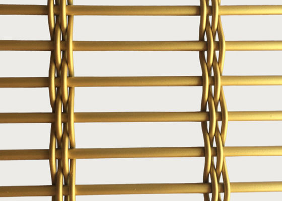Fio de metal de aço inoxidável tecido ouro Mesh Room Divider do GV 2×4m