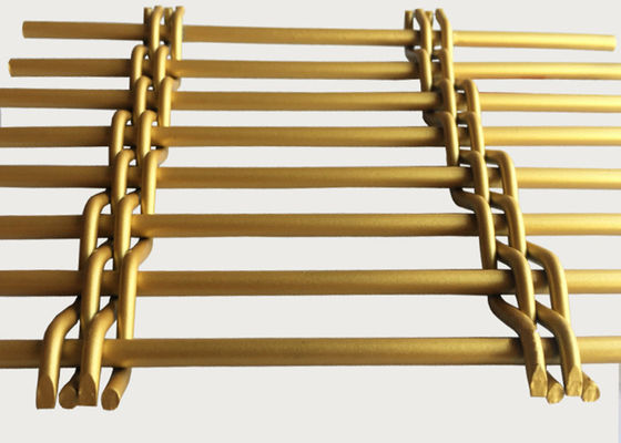 Fio de metal de aço inoxidável tecido ouro Mesh Room Divider do GV 2×4m