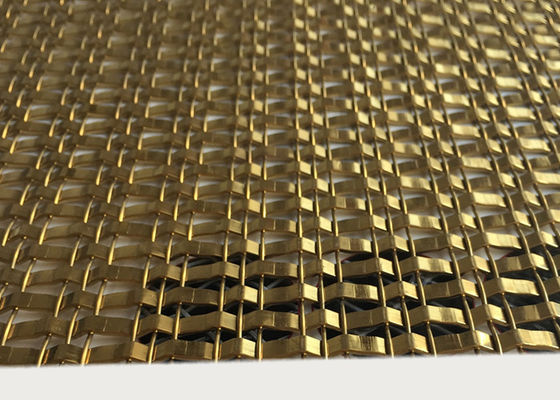 Fio tecido decorativo arquitetónico dourado Mesh Stainless Steel 1513G XY do OEM