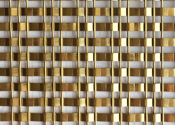 Fio tecido decorativo arquitetónico dourado Mesh Stainless Steel 1513G XY do OEM