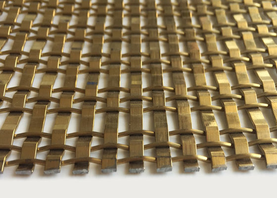 Fio tecido decorativo arquitetónico dourado Mesh Stainless Steel 1513G XY do OEM