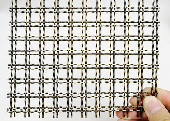 As separações frisadas tecem o fio Mesh Antique Brass PVD Mesh Panels decorativo