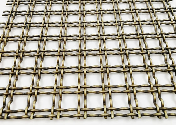 As separações frisadas tecem o fio Mesh Antique Brass PVD Mesh Panels decorativo