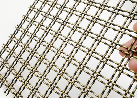 As separações frisadas tecem o fio Mesh Antique Brass PVD Mesh Panels decorativo