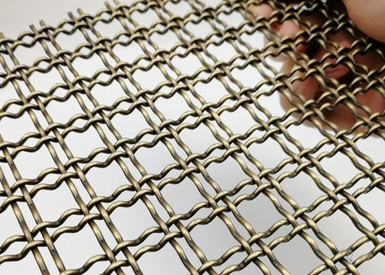 As separações frisadas tecem o fio Mesh Antique Brass PVD Mesh Panels decorativo