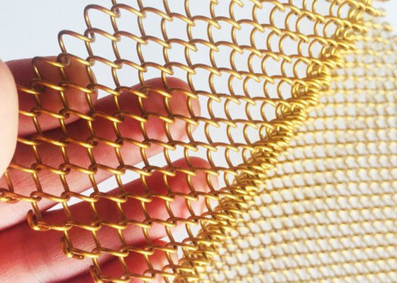 Ouro flexível Mesh Curtain da cortina 13ft da bobina do metal da decoração da casa