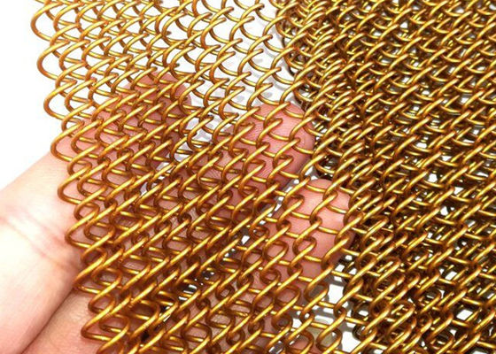 Ouro flexível Mesh Curtain da cortina 13ft da bobina do metal da decoração da casa